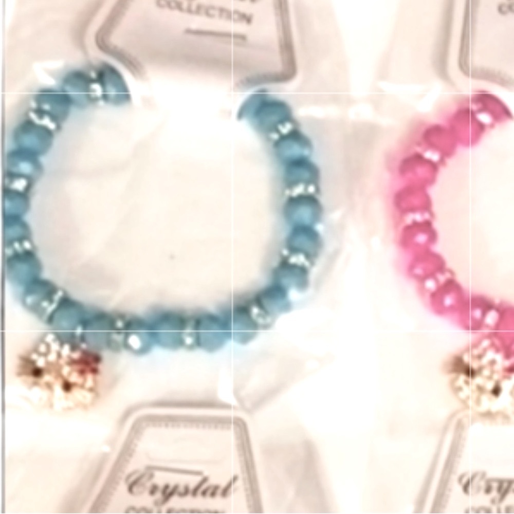 NEW Hello Kitty Charm Bracelet TURQUOISE BLUE Colorful Crystal Beads CZ NWT
